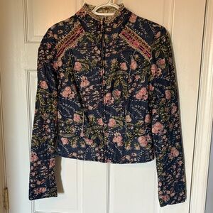 Vintage Floral Free People Zip-Up
